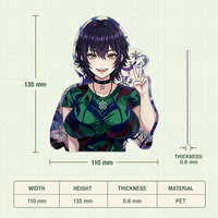 Autocollant personnalisé en PET imperméable imprimé UV 3D Anime Cartoon pour voitures, ordinateurs portables, valises, réfrigérateurs