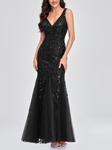 Nouvelle <span class=keywords><strong>robe</strong></span> de soirée sans manches, <span class=keywords><strong>robe</strong></span> de soirée pour femmes, <span class=keywords><strong>robe</strong></span> <span class=keywords><strong>sirène</strong></span> à paillettes - Product Image 2
