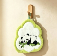 Spielendes Panda-Handtuch - Niedliches Cartoon-Wandtuch - Korallenfleece Kinder-Handtuch - Küchen- und Badezimmer-Handtuch