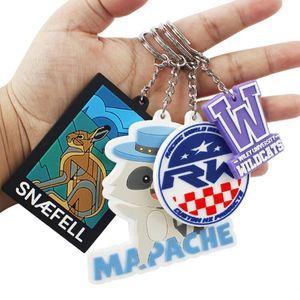 Custom Logo 2D/3D PVC Key Chain Designer Made Silicone Metal <b>Ring</b> Popular <b>Cartoon</b> Shape Soft Rubber Keychain - Product Image 1