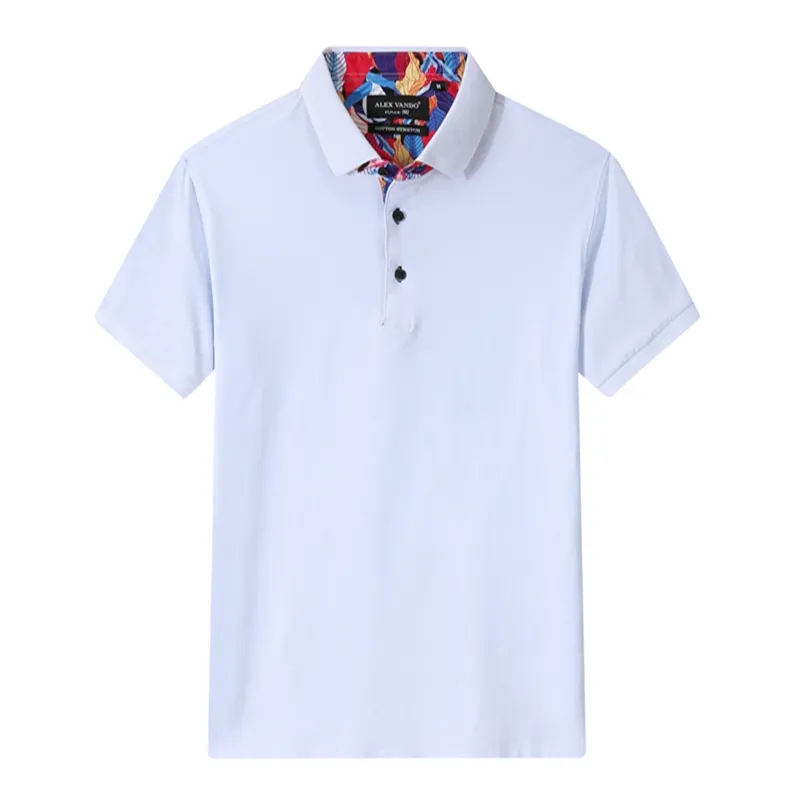 OEM/ODM Mens Shirts Summer White Short-sleeved Casual Slim Fit Men Polo Shirts Men's Clothing Polo Shirts