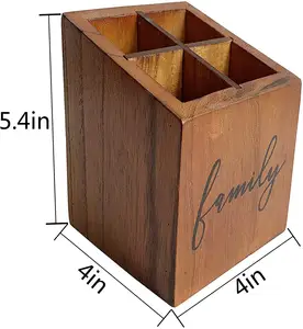 Pequena caixa de madeira para armazenar coisas diversas Vintage caneta retangular madeira