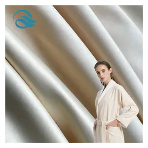 microfiber 85 polyester 15 nylon 75D*160D micro fibre satin weave peach skin fabric for shirt and bathrobe fabric