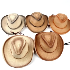Cowboy <b>Hat</b> <b>Straw</b> Wide Brim Adjustable Unisex Outdoor Spring Summer Fashion Sun Protection <b>Hat</b> - Product Image 2