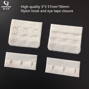 Accessoires de sous-vêtements 3*3 3 rangées 57mm soutien-gorge en polyamide de haute qualité fermeture arrière crochet et attache pour les yeux crochet et bande pour les yeux en nylon blanc - Product Image 4