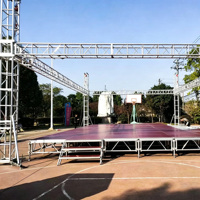 Truss d'événement en aluminium noir à installation rapide, élégant et antidérapant, directement de l'usine, pour scène de concert et événements