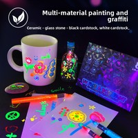 Marqueurs acryliques lumineux écologiques, sans danger pour la peau, stylos de graffiti qui brillent dans le noir, ensemble de tableaux blancs fluorescents pour enfants et étudiants