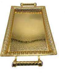 Bandeja DE SERVICIO DE METAL redonda decorativa para el hogar, hotel y restaurante, latón duradero, acero, aluminio y utensilios de cocina de hierro - Product Image 6