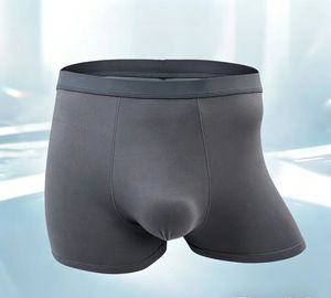 Boxers mi-hauts en soie glacée tricotée pour hommes, taille élastique très extensible, respirants, antibactériens, séchage rapide - Product Image 1