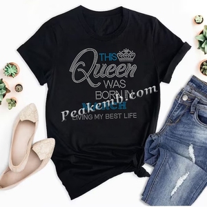 Strass Termoadesivi Rotondi Flatback con Motivo Regina Personalizzato per Compleanno, in Materiale Coreano, per <span class=keywords><strong>T</strong></span>-<span class=keywords><strong>shirt</strong></span> Elasticizzate - Product Image 4