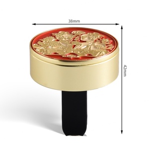 Unbreakable Luxury Soft Enamel Red Color Round Metal Car <b>Diffuser</b> - Product Image 5