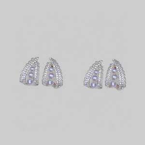 22598DIY Accesorios de Perlas, Pendientes de Plata S925 con Soporte Vacío para Múltiples Cuentas de 3-5mm para Joyería de Plata - Product Image 2