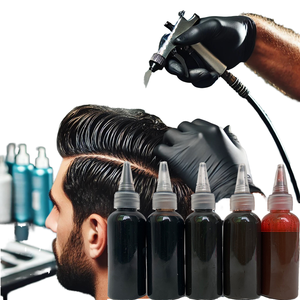 Kit aérographe liquide pour l'amélioration des cheveux et de la <span class=keywords><strong>barbe</strong></span>, teinture marron-noir avec vitamine C pour la ligne des cheveux et les soins de la <span class=keywords><strong>barbe</strong></span> du barbier - Product Image 1