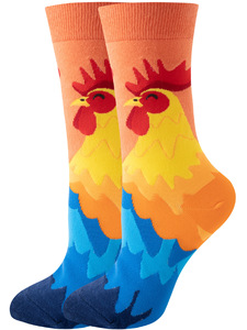 <span class=keywords><strong>Calcetines</strong></span> Unisex de Algodón con Diseño Personalizado, Divertidos, Coloridos, con Dibujos Animados de Animales, hasta la Pantorrilla, para <span class=keywords><strong>Mujer</strong></span> - Product Image 4