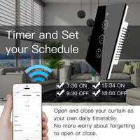 Interrupteur mural tactile intelligent WiFi standard américain pour rideaux et variateur d'intensité, nouveau design, application Tuya, télécommande, courant maximal