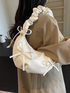 Sac en cuir PU froncé avec détail nœud papillon pour femme - Product Image 4