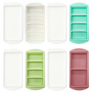 Bac à glaçons en silicone de qualité alimentaire avec couvercle, moule de congélation multi-cavités, moule à glace hermétique pour soupes, rangement de cuisine - Product Image 5
