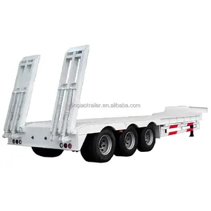 4 Axle 80 Ton 100 Ton Heavy Duty Low Bed Truck Trailer Semi Lowbed Trailer Low Loader For Sale