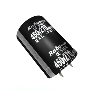 ตัวเก็บประจุแบบมีช่องใส่สารส้ม560 uF 20% 420V คาปาซิเตอร์ th 420MXK560MEFC35X35 560 uF ของแท้ - Product Image 1