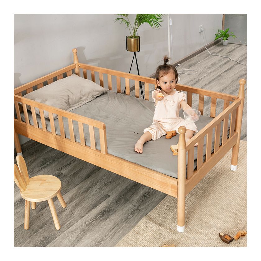 Multifunctional Eco-Friendly Paint Kids Crib Attached Adult Wooden Toddler Children Bed Set