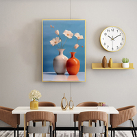 Décoration d'intérieur moderne, peinture à l'huile en relief 3D écologique peinte à la main, vase à fleurs coloré, peintures sur toile texturée