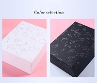 En stock – Vente en gros – Boîte cadeau rectangulaire haut de gamme noire et blanche motif ciel étoilé avec couvercle et base en carton – Fabricant de modèles