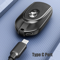 Batterie externe portable ultra-mince à double prise 1200 mAh, charge rapide d'urgence, type C, porte-clés, batterie de secours mobile pour Android