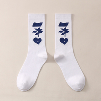 Chaussettes classiques en coton blanc avec logo personnalisé, chaussettes de sport décontractées pour hommes, design personnalisé, style baseball, chaussettes personnalisées