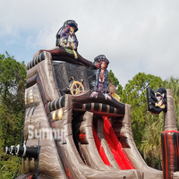 Toboggan gonflable commercial grande maison de rebond cavalier château de saut plein d'entrain videur toboggan gonflable bon marché avec piscine