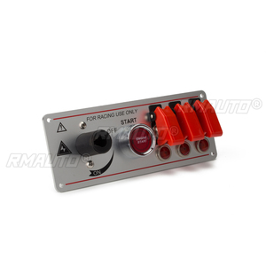 Panel de interruptores de encendido/apagado de motor de coche de carreras LED de 12V con botón pulsador de arranque - Product Image 4