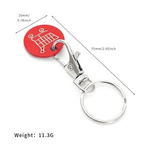 Porte-clés en acier inoxydable pour jetons de chariot de supermarché, personnalisable au laser avec logo, vierge - Product Image 5