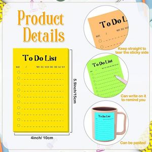 Colorful Fluorescent Sticky Notes Planning List Shopping List Adhesive <b>Memo</b> <b>Pads</b> Essential Back-to-School Office Supplies for - Product Image 2