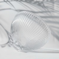 Abat-jour en verre soufflé à la main, moderne, à haute température, à nervures verticales, éclairage domestique écologique avec deux tailles au choix