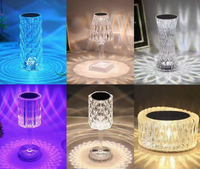 Lampe de chevet LED créative en cristal, mini lampe diamant à changement de couleur, décoration d'intérieur, lampe d'ambiance pour chambre à coucher, cadeau idéal