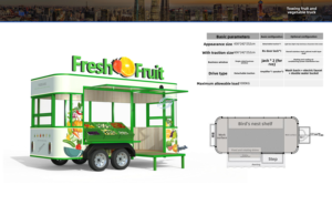 Towable Fresh Fruit Vegetable Trailer Single Side Awning Window Mobile Produce <b>Vending</b> Cart With Display Shelves - Product Image 2