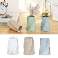 Moule en silicone pour vase torsadé rotatif style nordique, pot à fleurs en plâtre/ciment, récipient pour bougie d'aromathérapie, gâteau