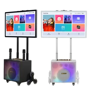 Waterproof Outdoor Garden Speaker Smart 14.1 Inch K-song Entertainment Portable Bluetooth Stand Touchscreen Karaoke Partycube