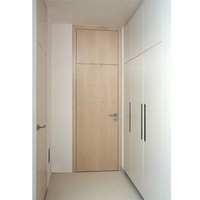 Porte cachée sans cadre intérieure 2025 en bois de teck massif, style minimaliste antivol, salle de bain, salon, taille personnalisable