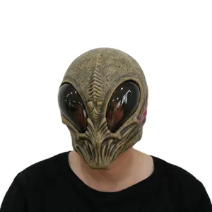 Haunted Props Cosplay Halloween Party Funny Full Head Adult Big Eyes Alien Realistic Masks Latex