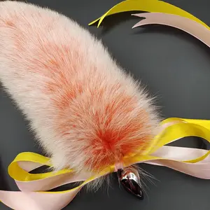 Verwijderbare Vervormbare Replatable Fox Tail Butt Plug Voor Koppels Flirten Cosplay Animal Fox Tail Oren Set Geen Vibrator Metalen Anale