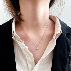 Collier Moissanite Collier en argent sterling 925 Livraison rapide S925 Collier Moissanite Carré VVS Collier Moissanite - Product Image 3