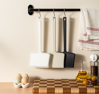 Spatule large en silicone antiadhésive et flexible pour retourner les aliments, idéale pour les grands steaks, pour la cuisine, la cuisson, les poêles et les plaques de cuisson