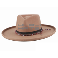 Huayihats luxe 100 laine crayon bord Fedora chapeaux pour large bord avec accessoires bandes pour fêtes pêche entreprise OEM/ODM