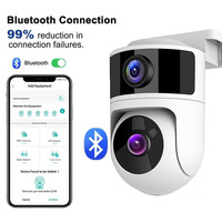 Caméra de sécurité sans fil PTZ Smartlife 2K 4K 8MP à double objectif, angle de vue de 85 degrés, vision nocturne, suivi de mouvement, alarme sonore