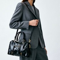 Sac fourre-tout en PU à pampilles, style Y2K chic millennial, tendance Instagram, grande capacité, rétro, avec rivets, sac bandoulière
