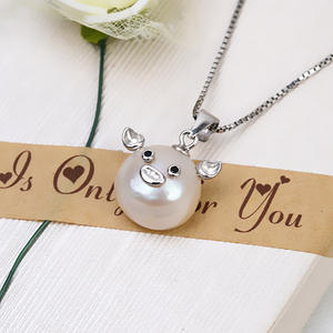 Collier en argent S925 fait main avec pendentif cochon baroque et perle de forme spéciale, nouveau modèle 1445, composants de bijoux creux en perles pour femme - Product Image 4