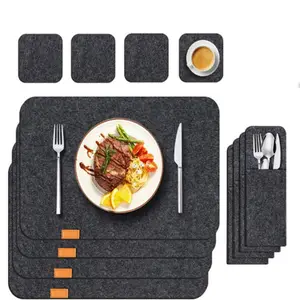 RPET Dining Table Mat Kitchen Tools Washable Tableware Mat Dining Table Insulation Felt Mat