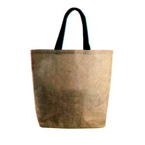 กระเป๋าผ้ากระสอบคุณภาพพรีเมียม ทนทาน เย็บอย่างดี กันน้ำ เป็นมิตรกับสิ่งแวดล้อม ลายตัวอักษร กระเป๋าชายหาด หูหิ้วไม้ไผ่ยาว - Product Image 1