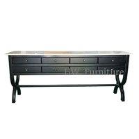 Bureaux en bois massif Heywood Home Furniture avec comptoir en marbre/bureaux en bois noir