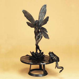 Scultura Decorativa da Giardino in Bronzo di Fata Alata e Uccello all'Ingrosso - Product Image 6